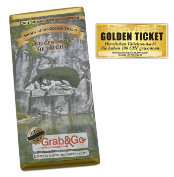 Grab&Go - Löwendenkmal-Mystery-Schokolade (Golden Ticket)100g